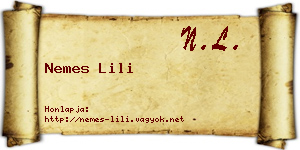 Nemes Lili névjegykártya